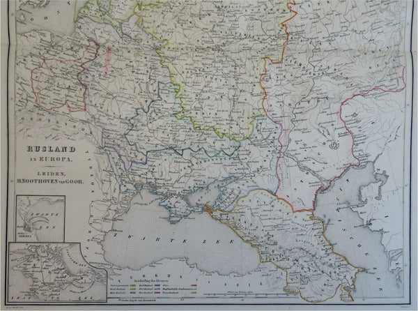 Russian Empire Poland Lithuania Finland 1876 Otterloo scarce large Dutch map