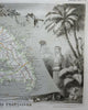 Martinique Caribbean Island French Colonies 1855 Lemercier decorative map