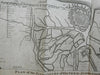 Oostende Belgium battle map c. 1740's city plan Fort St. Philip Sailing Ships