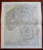 Sweden & Norway Stockholm Oslo 1885 Flemming detailed map