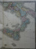 Southern Italy Naples Sicily Malta c. 1830's Brue large detailed map hand color