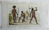 Warriors Vanikoro Island Solomon Islands Tattoos 1837 scarce French ethnic view