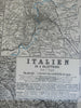 Italy 4 sheet wall map Rome Florence Naples Venice 1891 Stieler detailed map