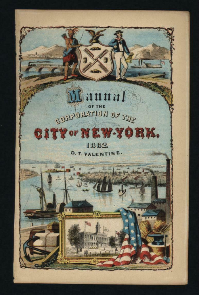 Frontispiece City of New York prospect view lower Manhattan 1862 miniature print