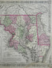 Delaware & Maryland Washington D.C. Chesapeake Bay 1866 Johnson map