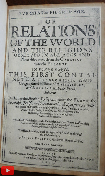 America Asia Travels World voyages 1614 Purchas Pilgrimage Described rare book