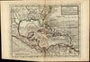 West Indies Americas North Carolina New Spain & France 1732 Moll antique map