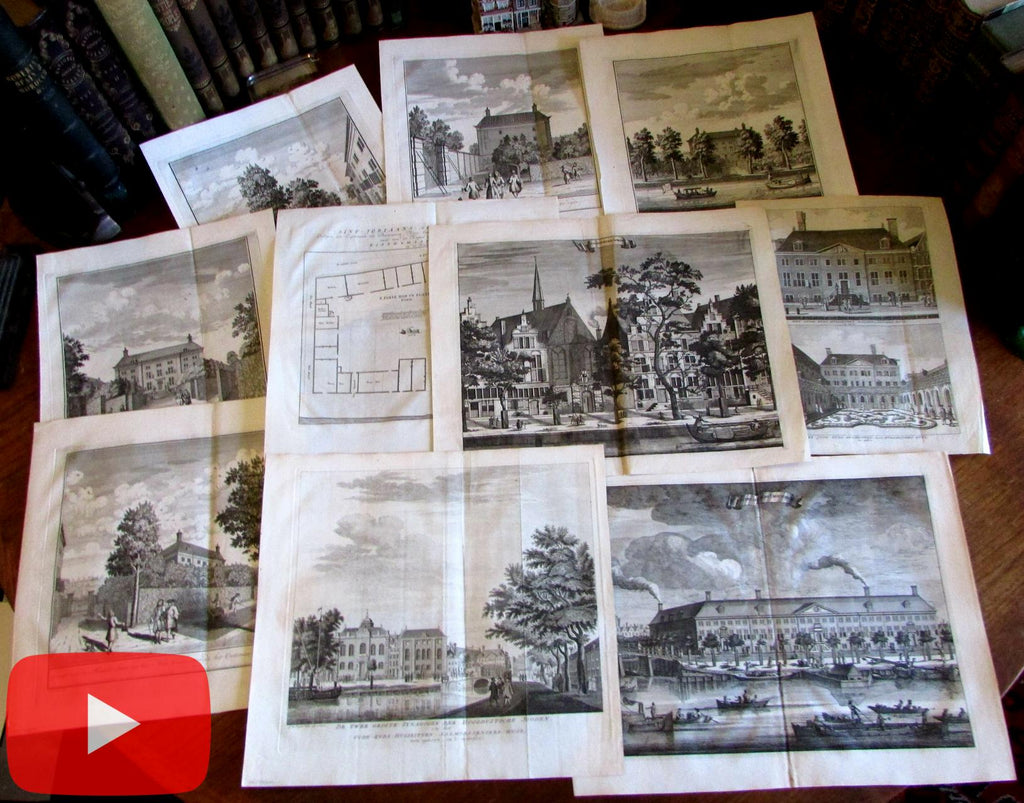 Amsterdam Holland Netherlands 1760-80 Lot x 10 prints city views