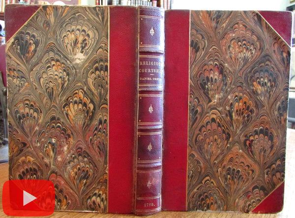 Marrying Religious wives & husbands only 1729 Defoe leather book 2nd edition