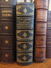 French leather book Lamartine poems 1838 beautiful decorative gilt spine