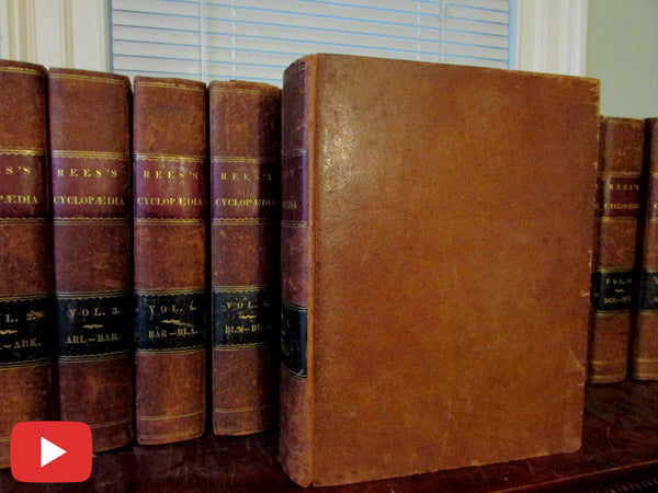 Rees Cyclopaedia 41 volumes c.1810 monumental leather set