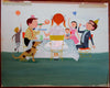 Children's birthday party scene c.1961-3 animation style original art A+ dog balloons