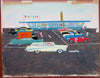 Automobiles Cars c.1961-3 Supermarket parking lot art original childhood animation
