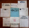 American Commerce Business 1890-1937 pictorial Billheads Receipts lot x 10