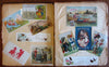 Scrapbook of c.250 Trade Cards c. 1880's nice decorative Album Thread colorful