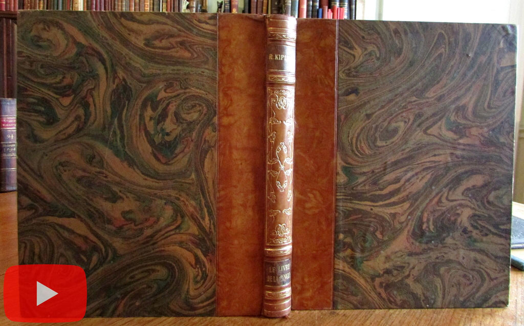 Jungle Book Rudyard Kipling 1933 fine French Illustrated leather book A+