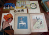 Color Prints Art Deco era lot x 7 camels costume party women children dogs