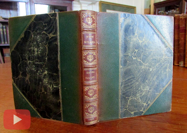 Bibliophile 1886 Wilkes Patriot fine old leather book Limited ed. extra illustrated