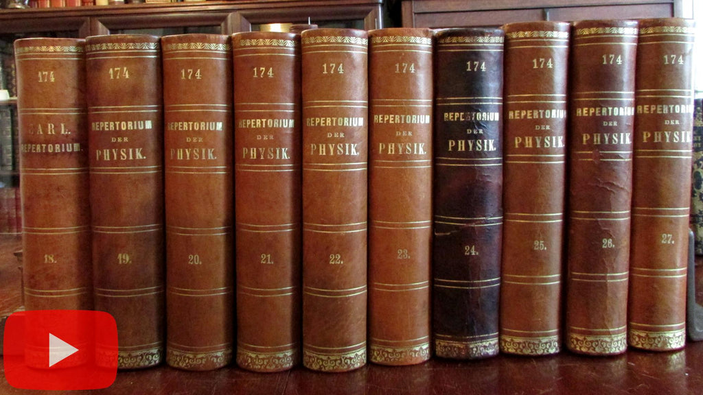 Physics 19th century Germany Repertorium der Physik 10 vol leather Exner