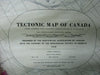 Canada Geological Tectonic Wall Map 1950 huge rare 5' wide British Columbia