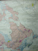Canada Geological Tectonic Wall Map 1950 huge rare 5' wide British Columbia