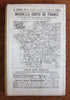 Paris environs c.1910-30 Automobile Bicyclist large folding linen backed old map