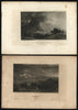 Holy Land Jerusalem Bethlehem lot x 10 nice views engraved prints issued c.1840-50