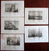 London England c.1840-50 Lot x 10 engraved views monuments tourist sites Greenwich