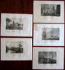 London England c.1840-50 Lot x 10 engraved views monuments tourist sites Greenwich