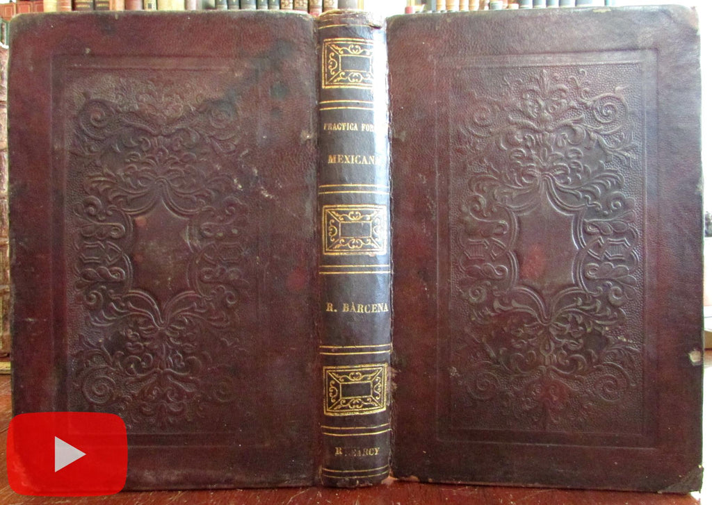 Mexico Civil Law 1869 by Rafael Barcena Mexican nice embossed leather binding