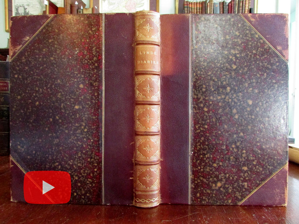 Benjamin Lynde Diaries 1880 rare leather book privately published Mass. Bay Colony