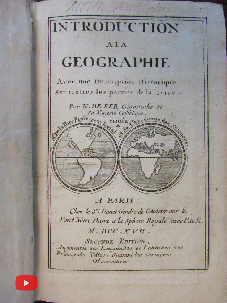 Geographical Gazetteer 1717 de Fer w/ 6 large decorative maps California as Island