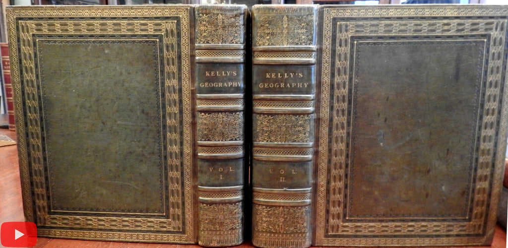 World Atlas Geography Gazetteer 1815-17 Kelly 83 maps & plates views 2 vol. leather