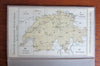 Switzerland 1850's Korber Dufour topographical old maps linen backed huge