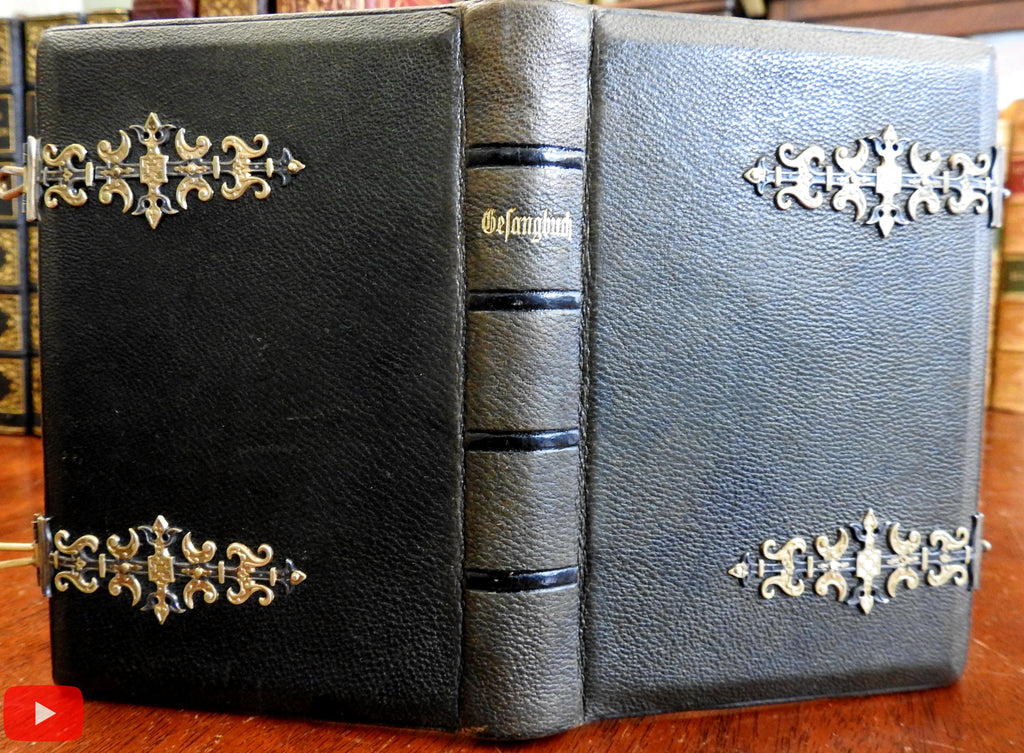 Swiss-German Gesangbuch 1892 Calvinism Religious song book metal clasps