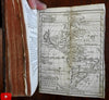 Pocket World Atlas 1749 Universal Geography leather book 18 maps Calif Island