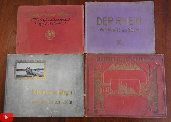 Rhine Germany c.1900 lot x 4 souvenir tourist view books great views