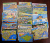 British Isles cartographic cartoon-style postcards 1960's-early 80's lot of 140