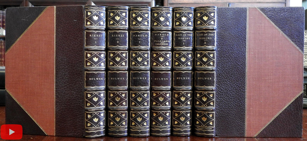 Bulwer Lytton Works 6 vol. set gorgeous leather set limited edition Rienzi Harold