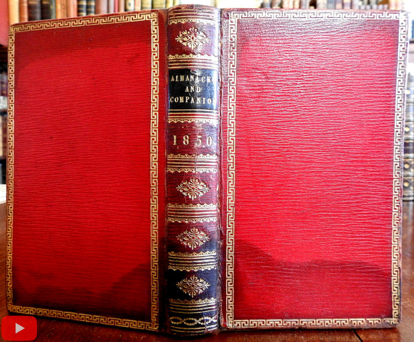 Almanack Vox Stellarum 1850 London English leather book celestial Society