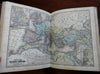 Mitchell World Atlas 1865 rare complete w/ 56 hand colored maps
