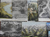 Switzerland Swiss Lakes Mountains c.1915-50 Lot of 55 vintage cartography post cards