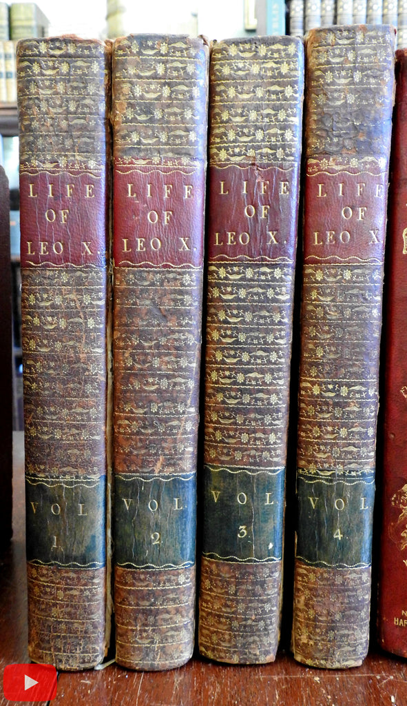 Pontificate Leo 10th Pope Catholic 1805 McCreery leather 4 vol set portraits