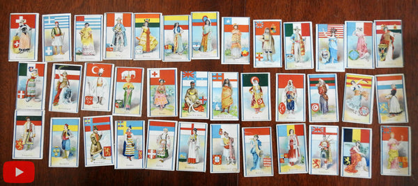Flags & Nationalities of the World c.1902-08 Lot of 37 European chocolate cards