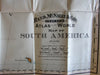 South American 1892 folding pocket map cloth gilt case scarce Rand McNally