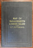 Pocket map 1861 E.P. Dutton Massachusetts & Rhode Island Colton rare fine