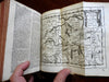 Geographical Dictionary 1779 nice gilt leather book w/ 5 folding maps of world