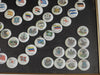 World Flags & state seals c.1890's-1902 Tobacco pin collection Framed lot of 110