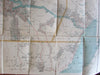 Canada Quebec Lake St. Jean c.1889 huge linen backed folding wall map