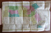 Massachusetts pocket map 1839 Dorr Howland cloth gilt folder tables scarce